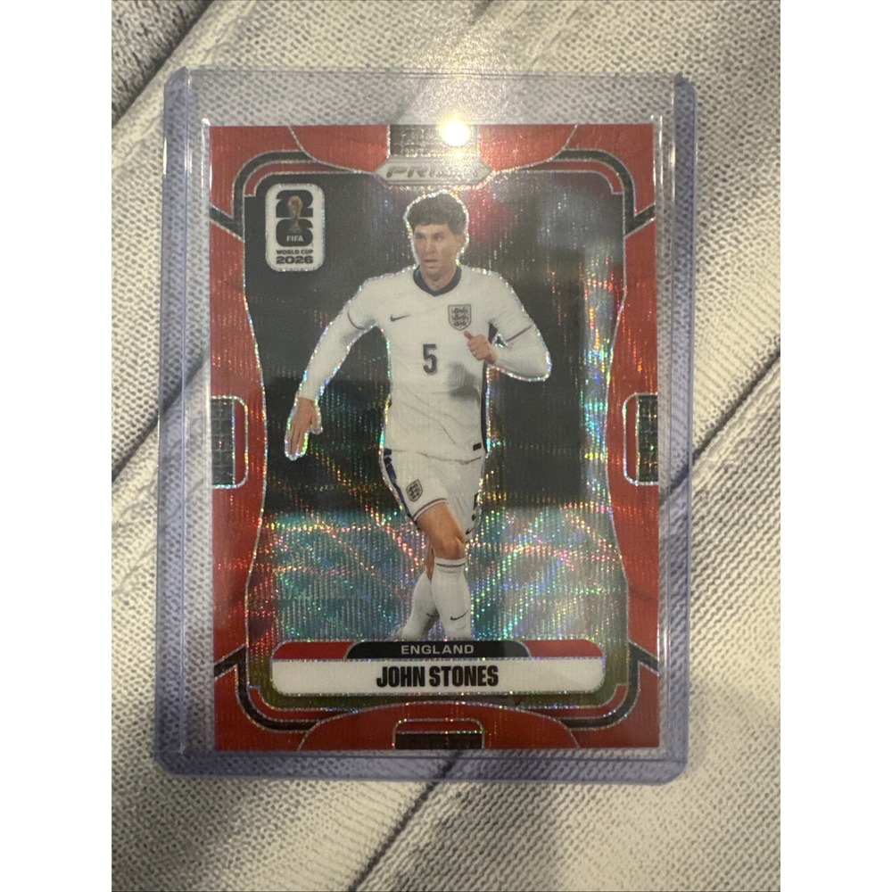 John Stones Panini Prizm World Cup 2026 Red Wave Parallel /39 #106 England